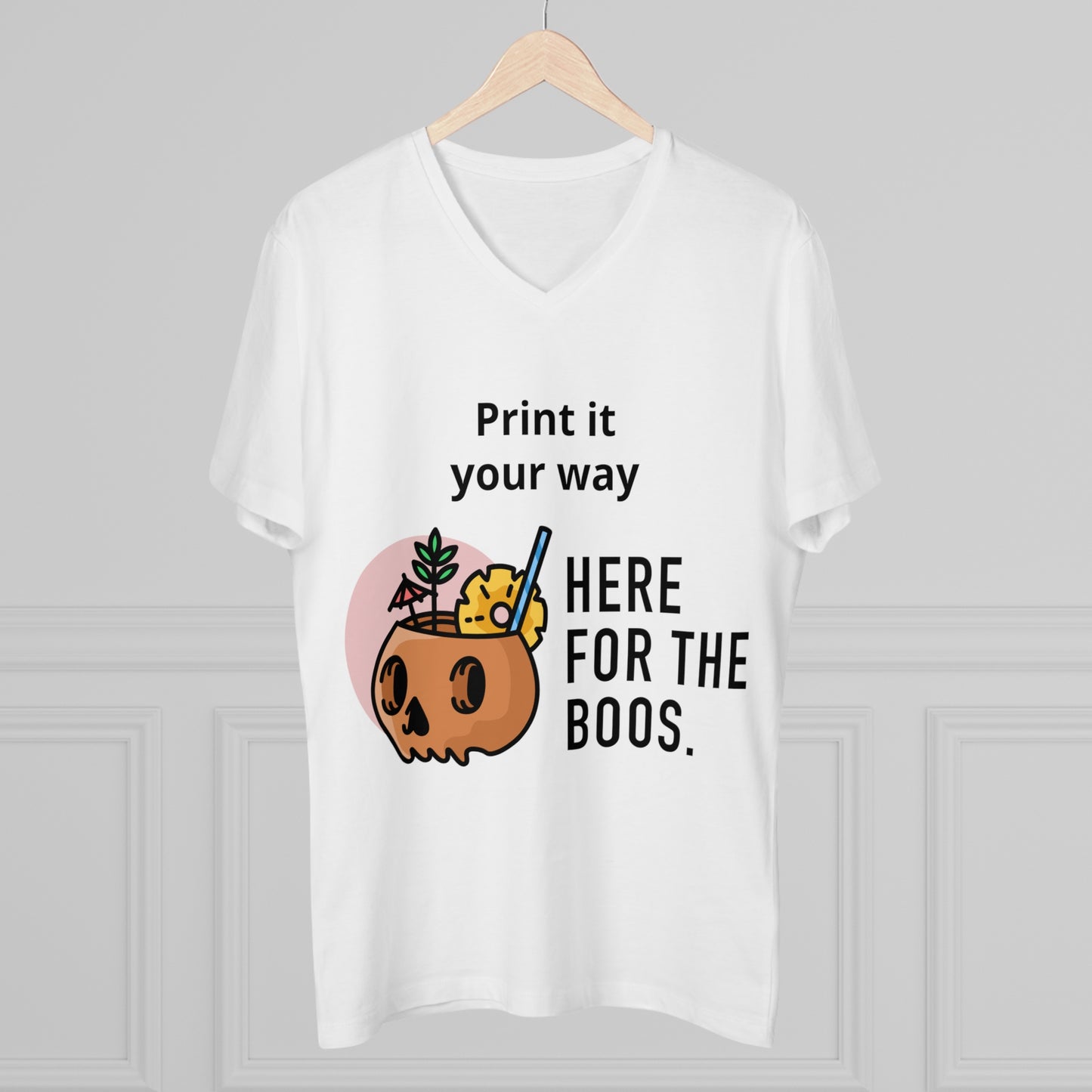 Here for the Boos Halloween V-Neck Tee