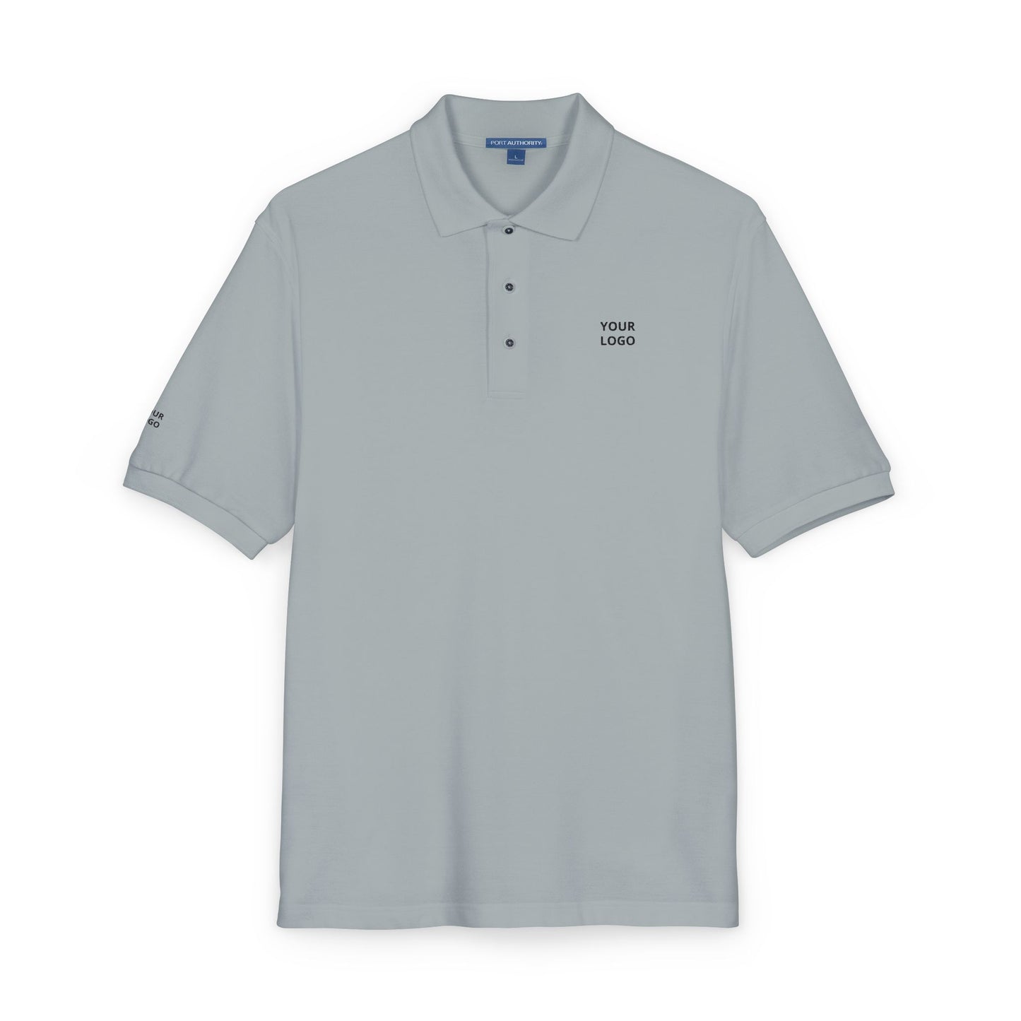 Embroidered Minimalist Polo — "YOUR LOGO" Chest Accent