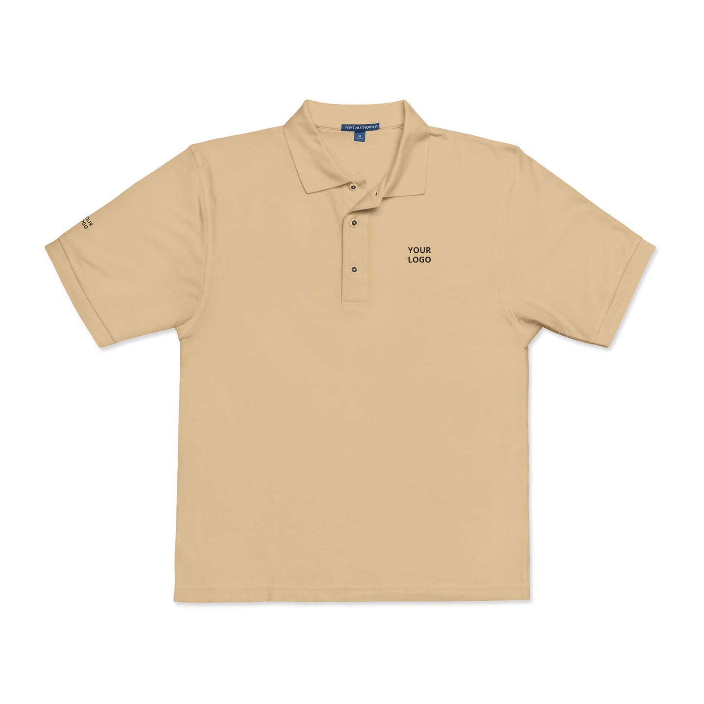 Embroidered Minimalist Polo — "YOUR LOGO" Chest Accent