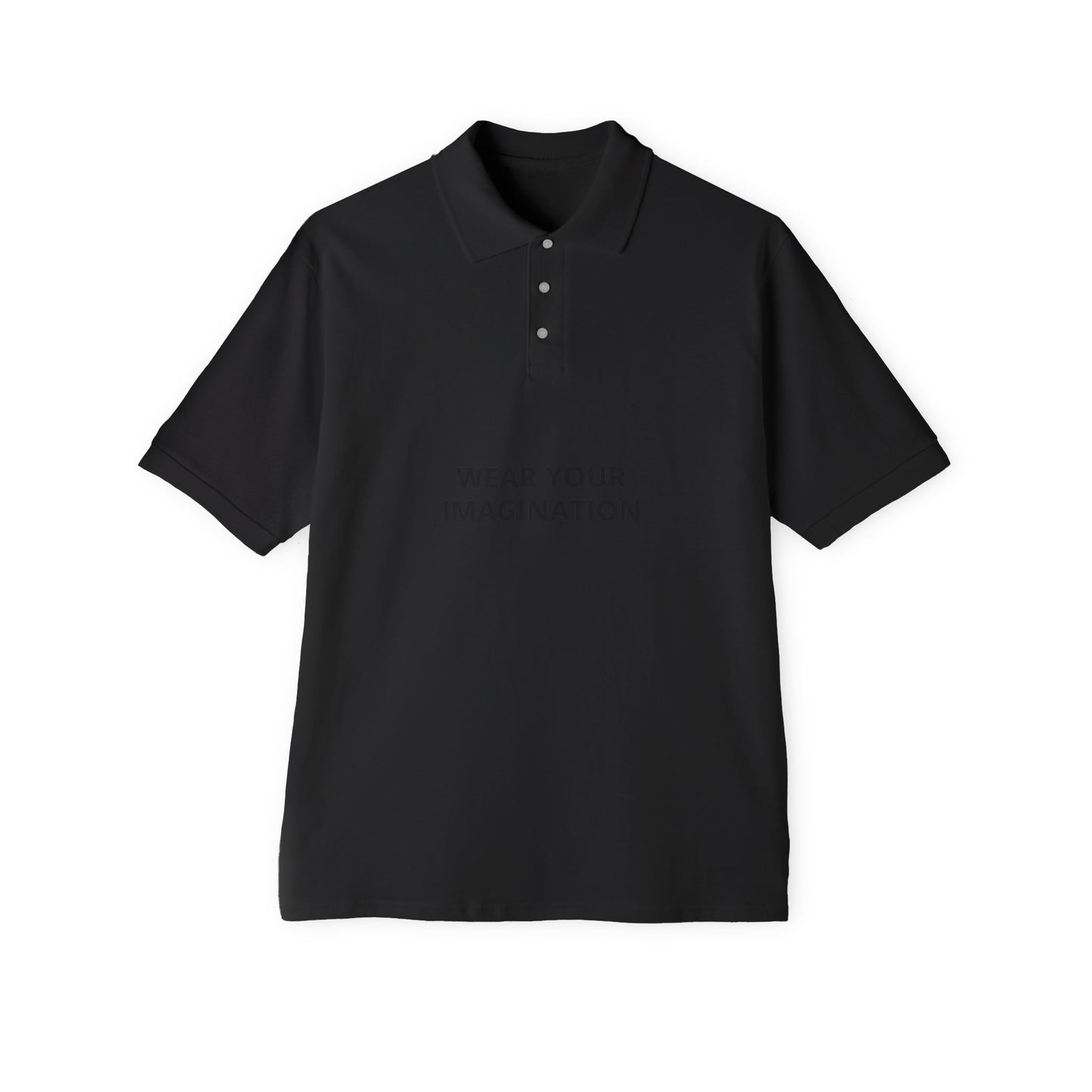 Men's Polo Shirt — "Wear Your Imagination" Minimal Graphic
