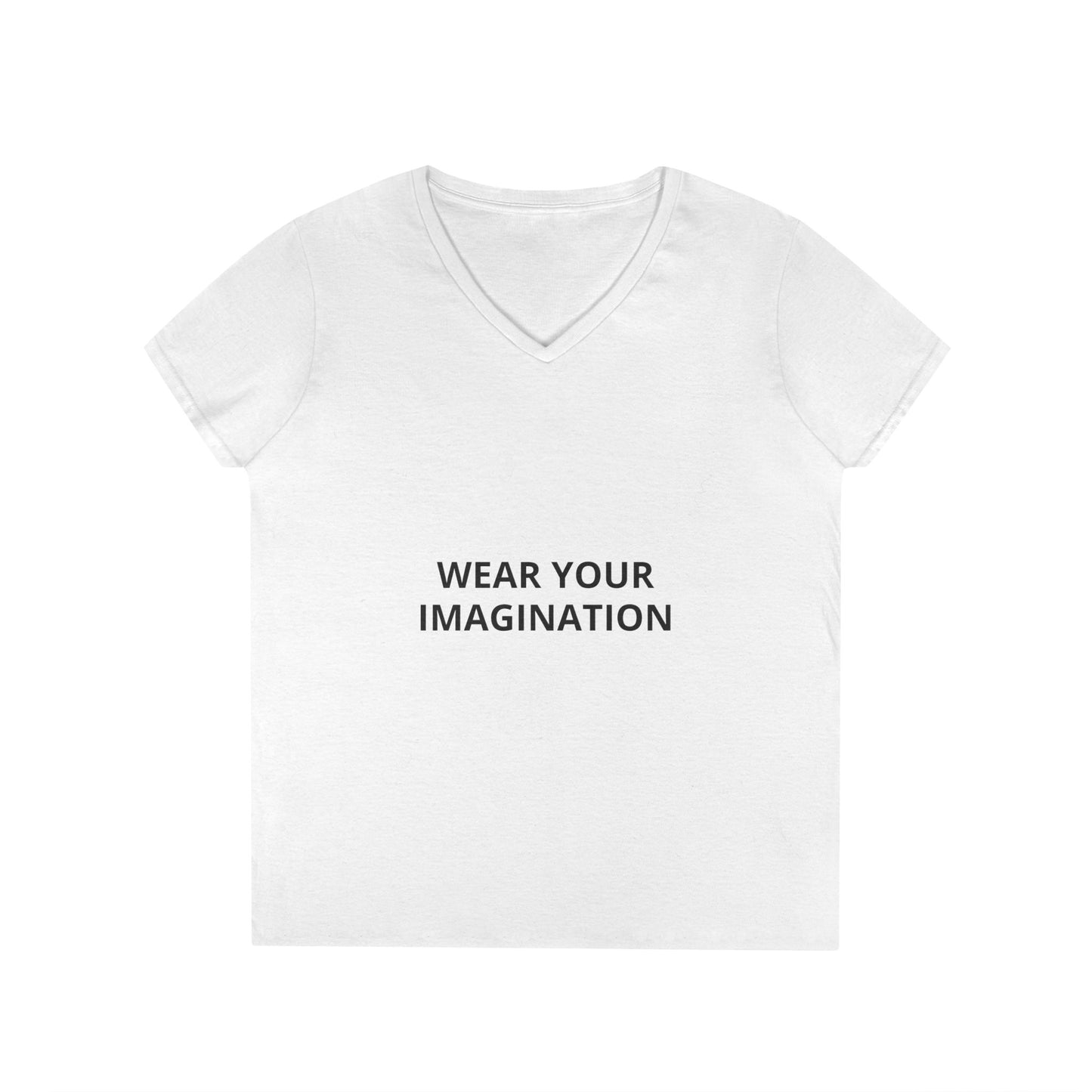 V-Neck T-Shirt — "Wear Your Imagination" Minimalist Inspirational Tee