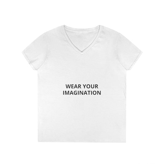 V-Neck T-Shirt — "Wear Your Imagination" Minimalist Inspirational Tee