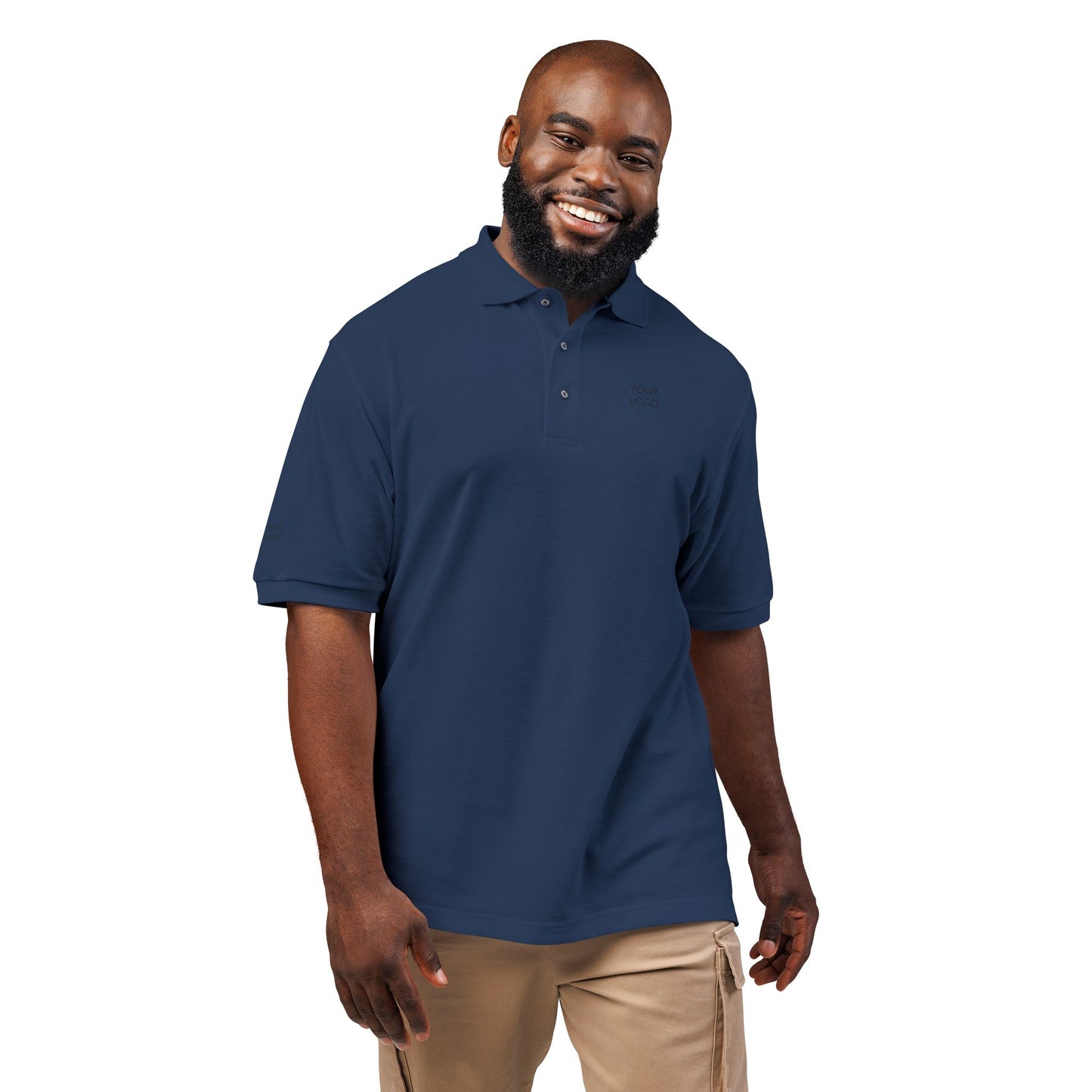 Embroidered Minimalist Polo — "YOUR LOGO" Chest Accent