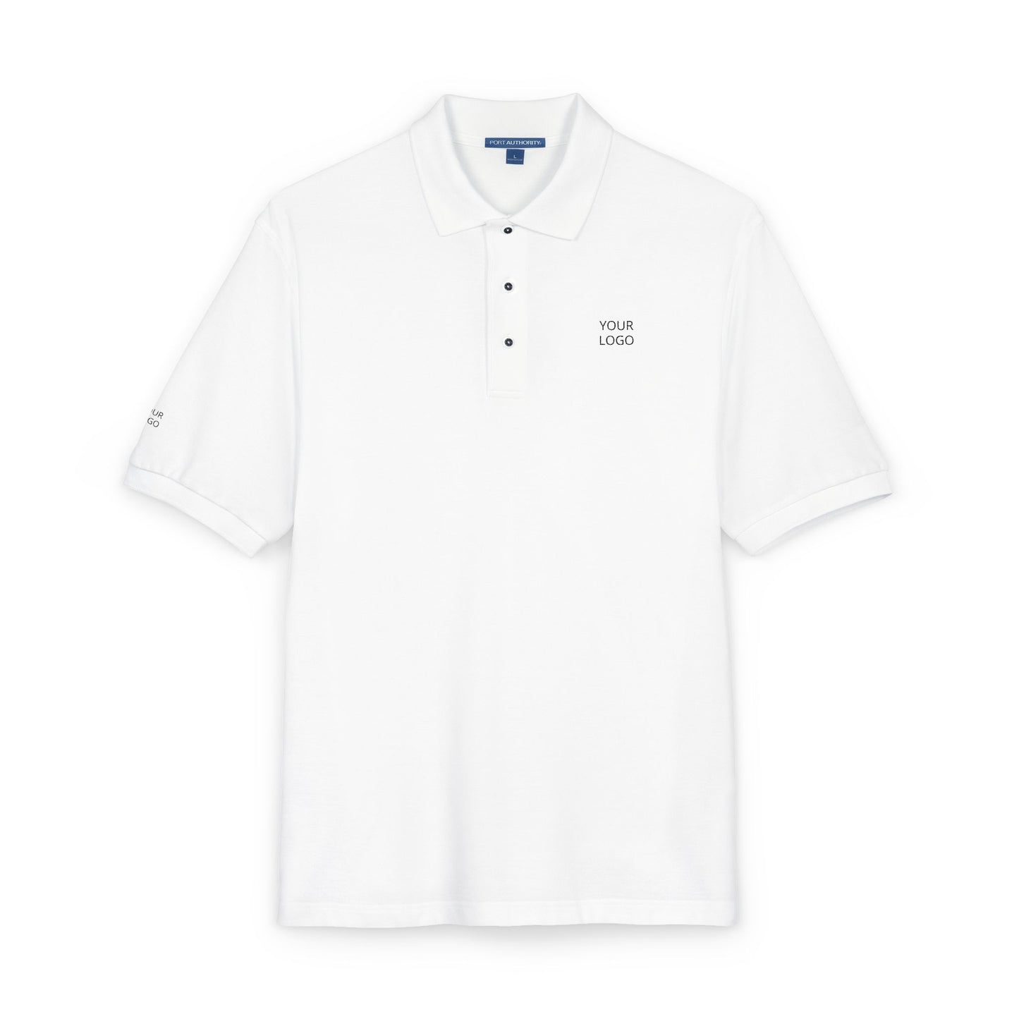 Embroidered Minimalist Polo — "YOUR LOGO" Chest Accent