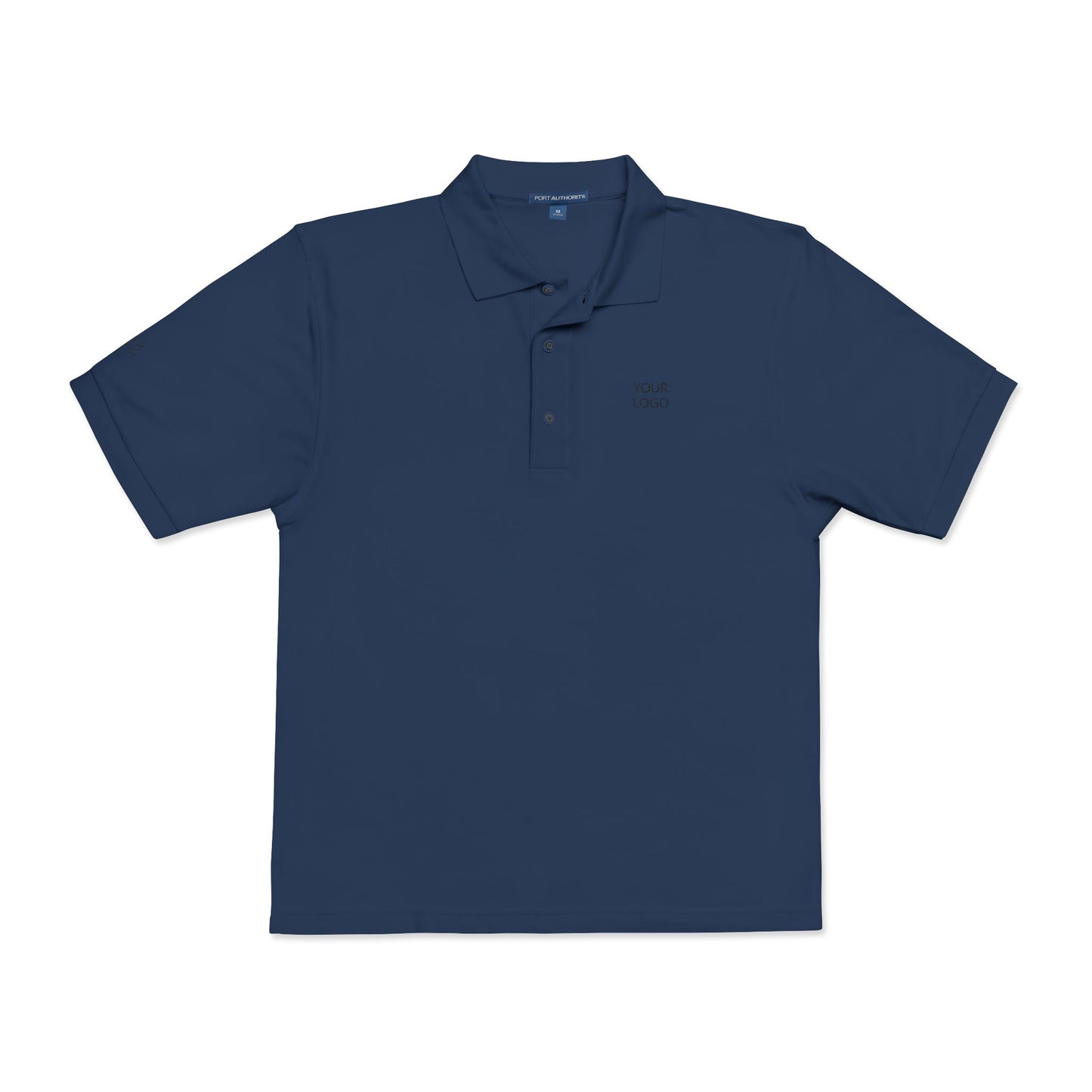 Embroidered Minimalist Polo — "YOUR LOGO" Chest Accent