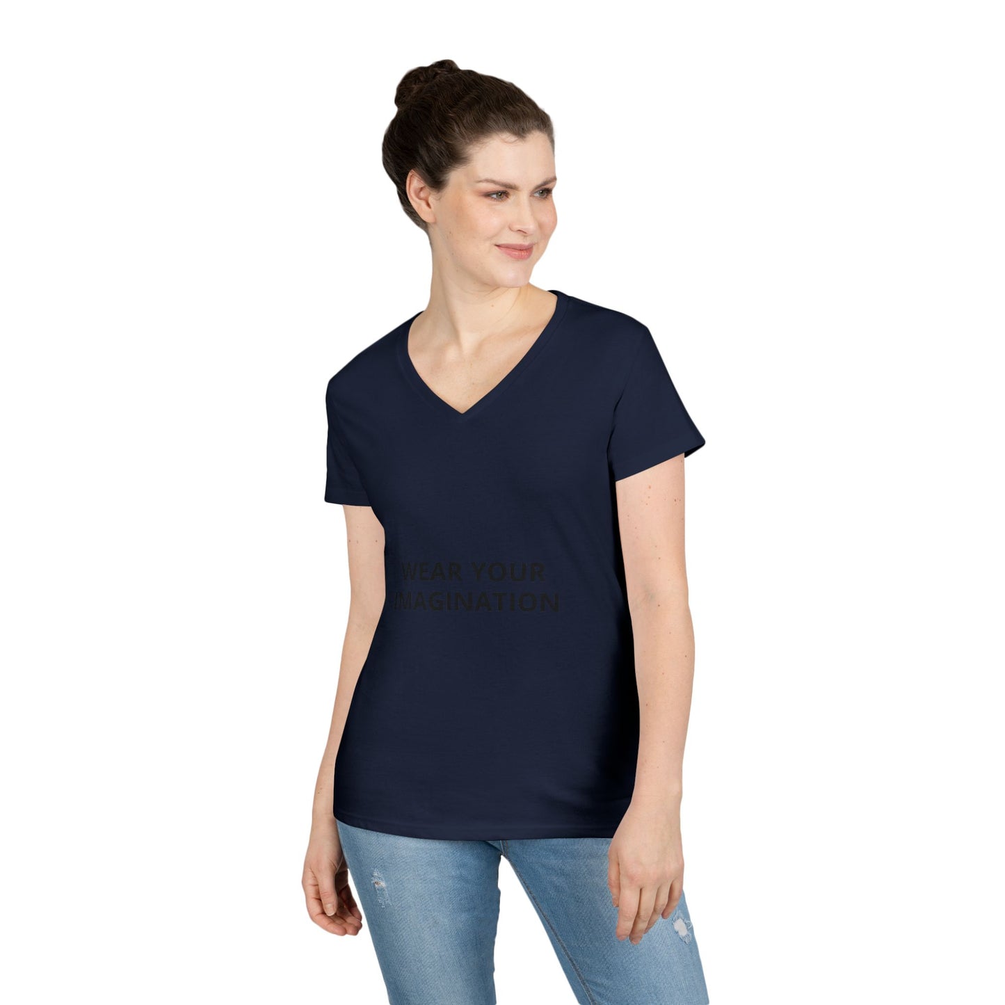 V-Neck T-Shirt — "Wear Your Imagination" Minimalist Inspirational Tee