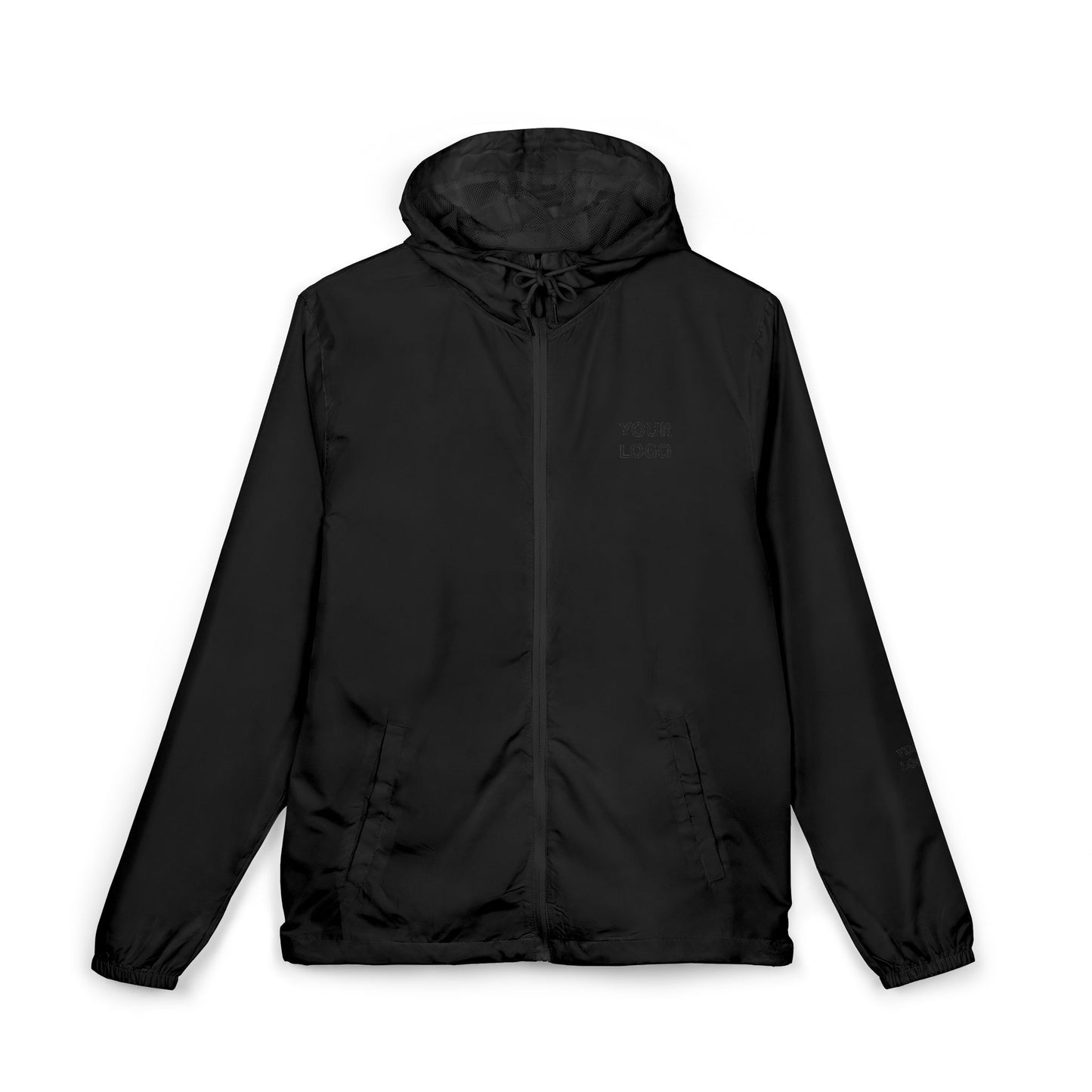 Windbreaker Jacket — Minimal "Your Logo" Lightweight Hooded Shell