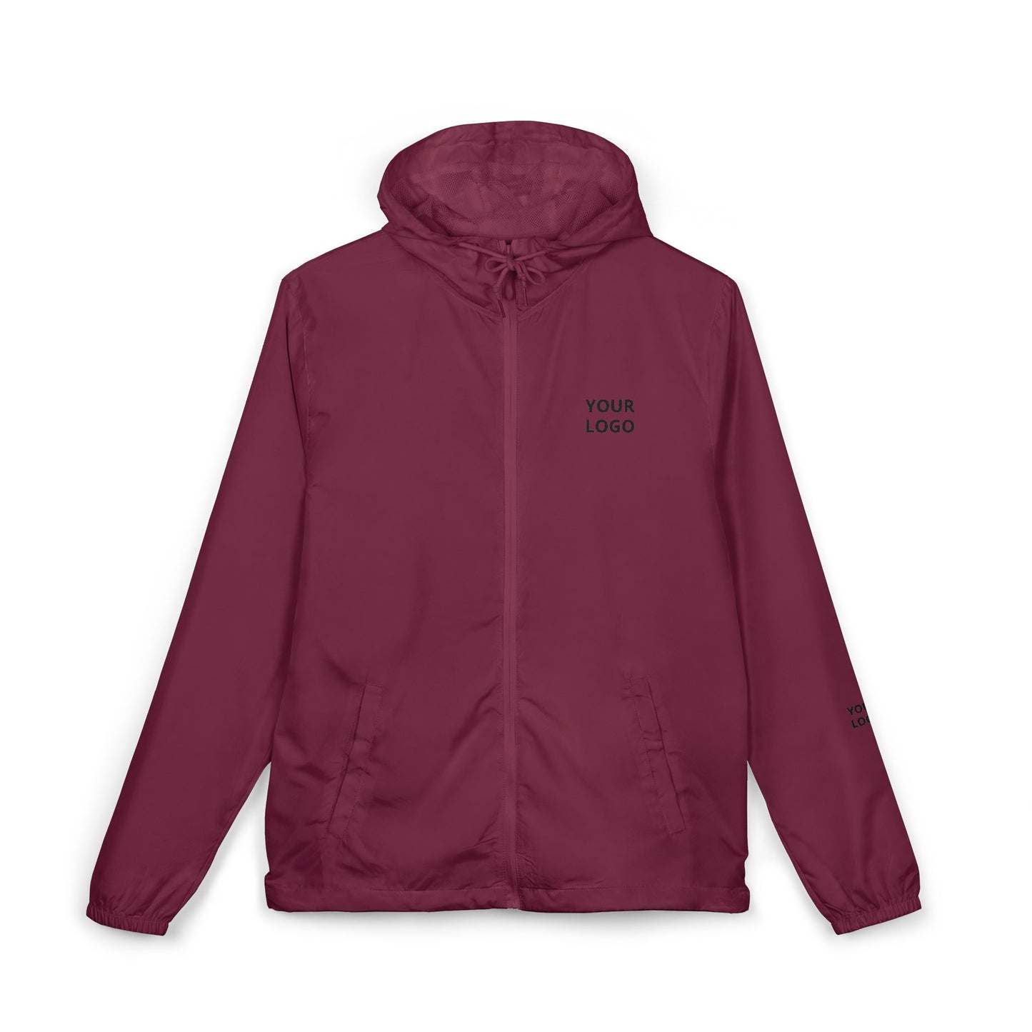 Windbreaker Jacket — Minimal "Your Logo" Lightweight Hooded Shell