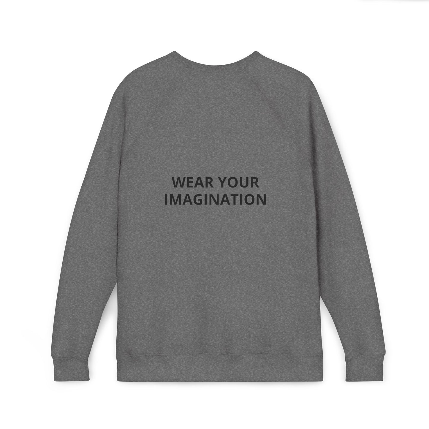 Embroidered Minimalist Black Sweatshirt — Subtle Text Raglan Crewneck
