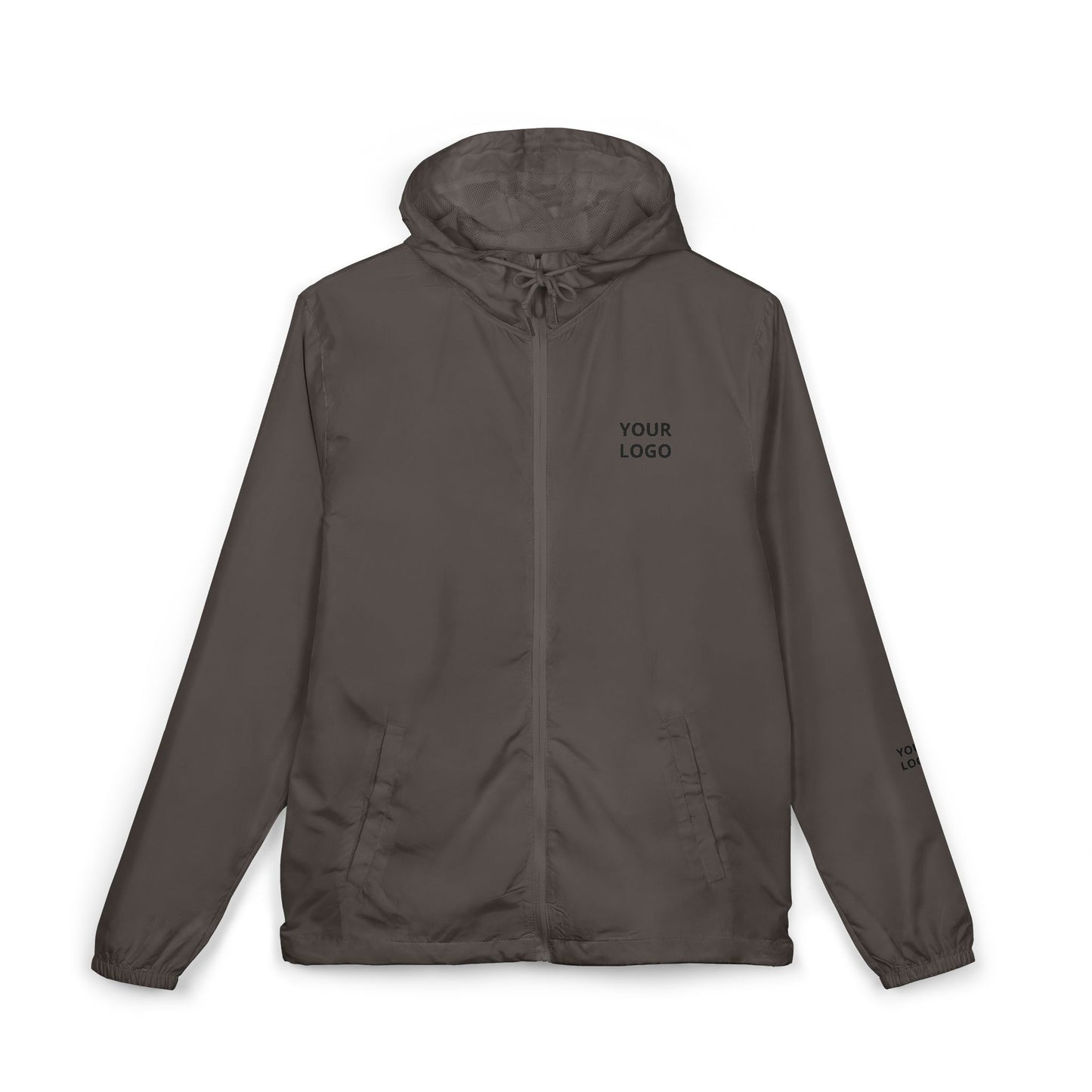 Windbreaker Jacket — Minimal "Your Logo" Lightweight Hooded Shell