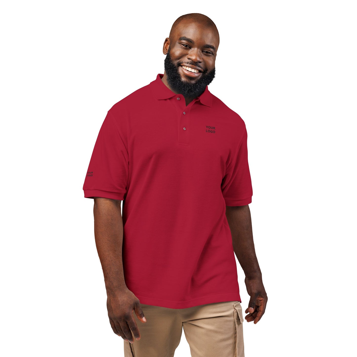 Embroidered Minimalist Polo — "YOUR LOGO" Chest Accent