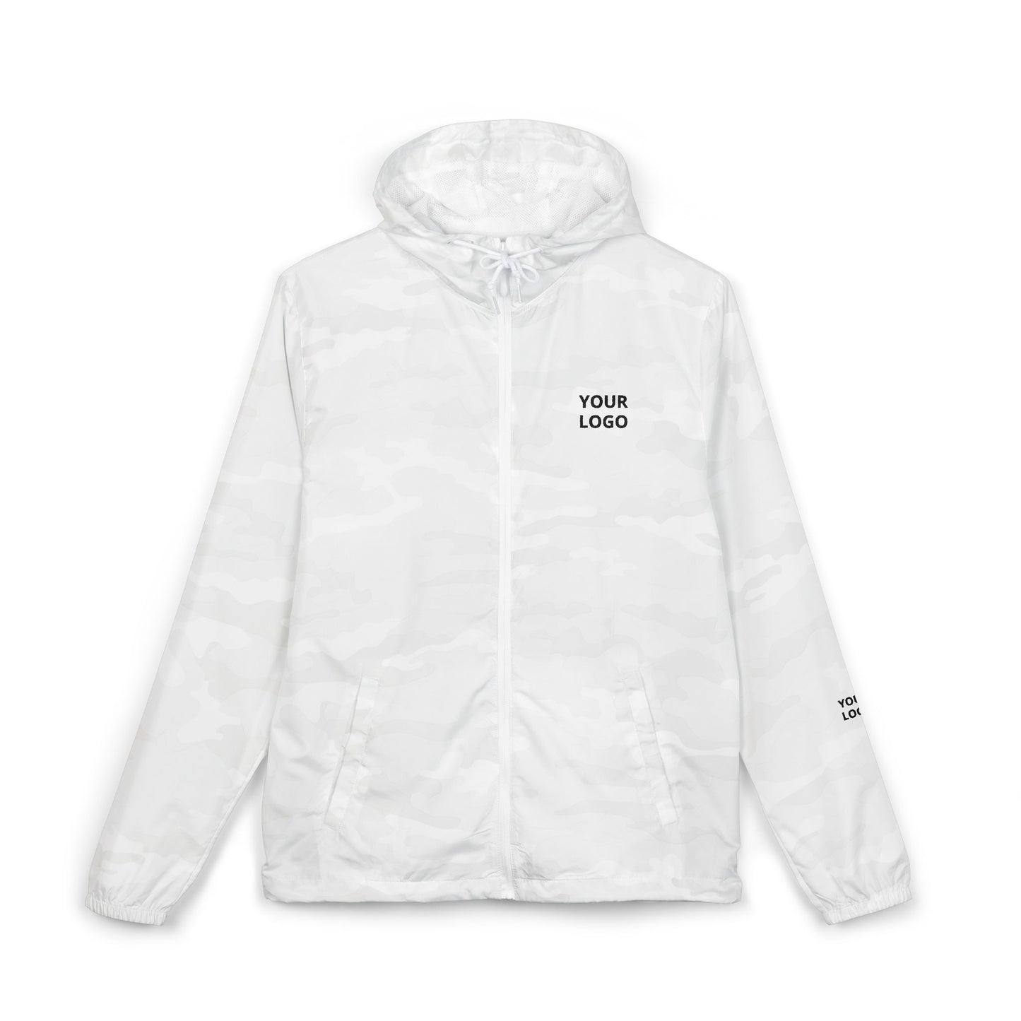 Windbreaker Jacket — Minimal "Your Logo" Lightweight Hooded Shell