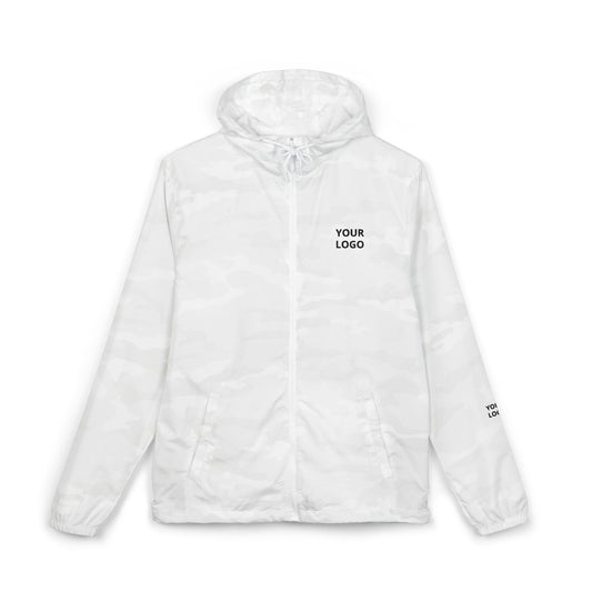 Windbreaker Jacket — Minimal "Your Logo" Lightweight Hooded Shell