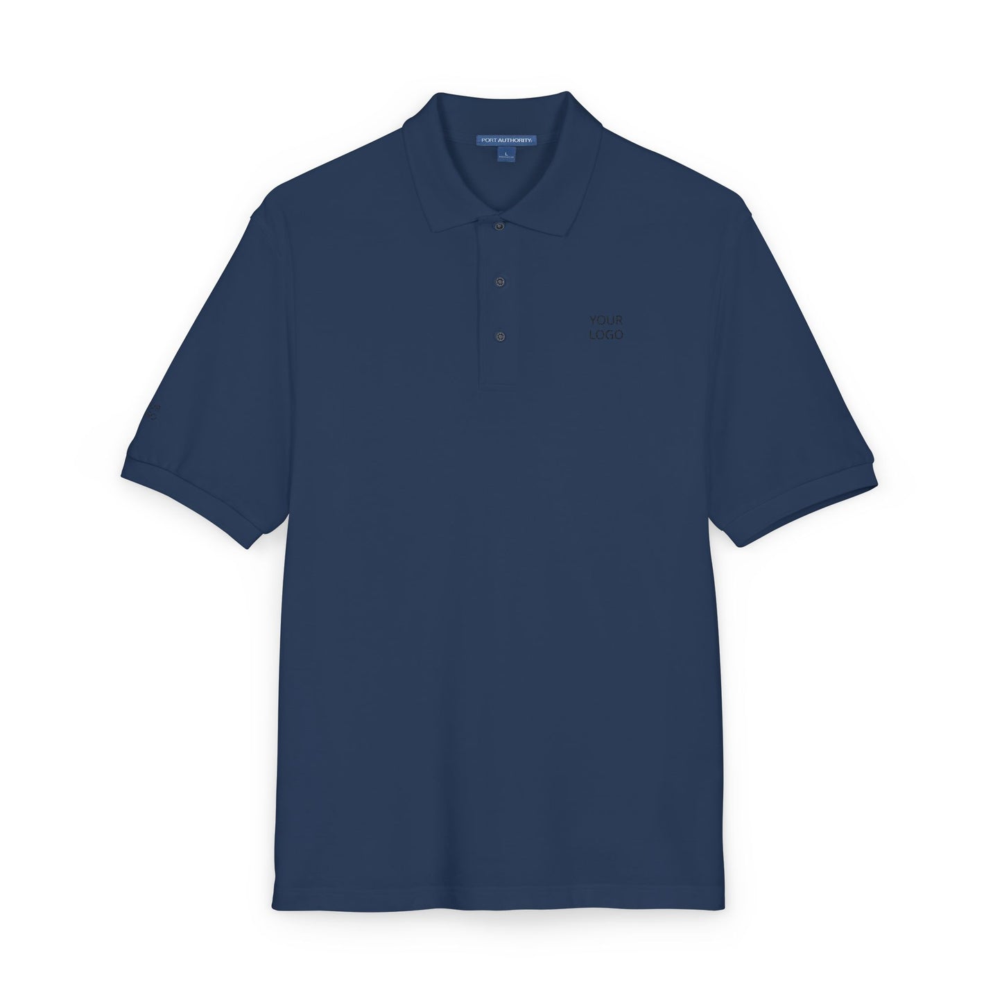 Embroidered Minimalist Polo — "YOUR LOGO" Chest Accent