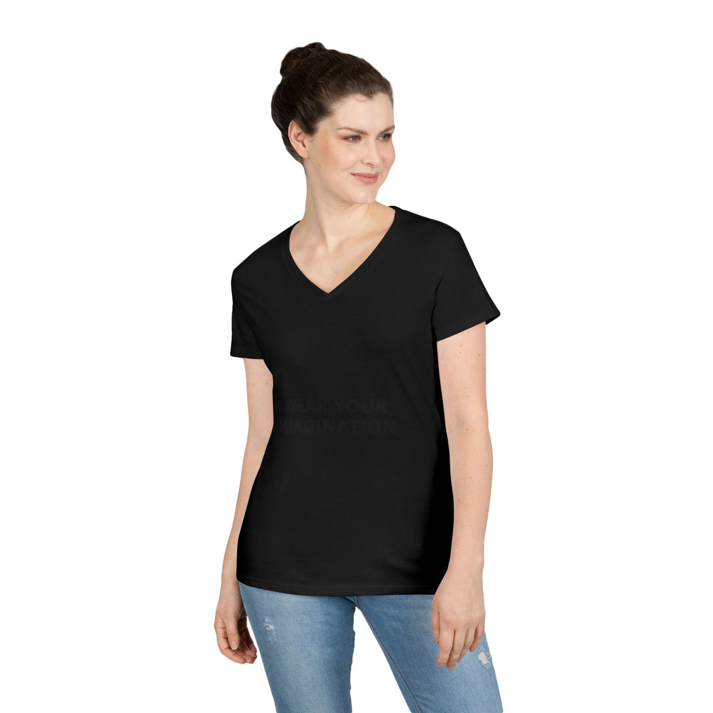 V-Neck T-Shirt — "Wear Your Imagination" Minimalist Inspirational Tee