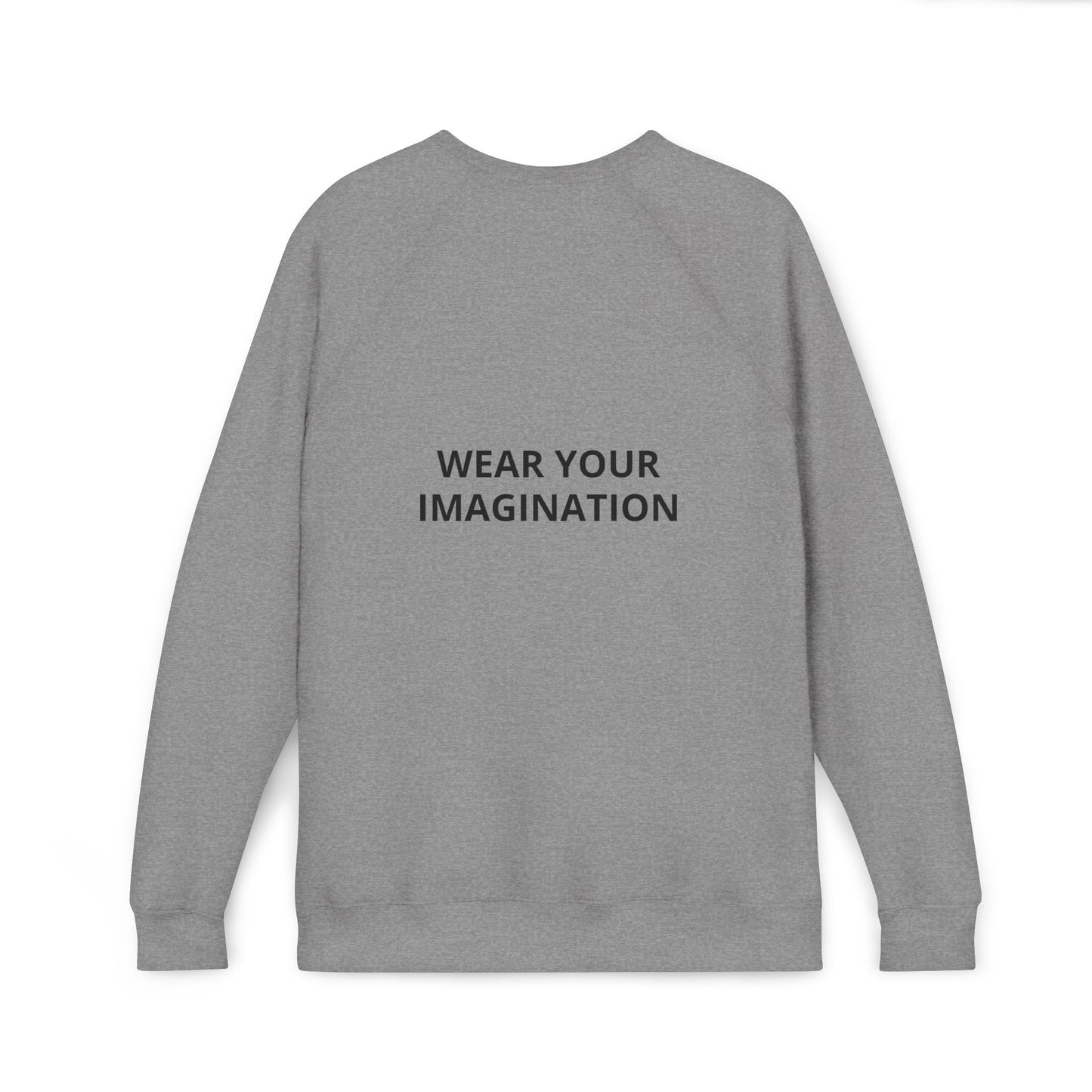 Embroidered Minimalist Black Sweatshirt — Subtle Text Raglan Crewneck