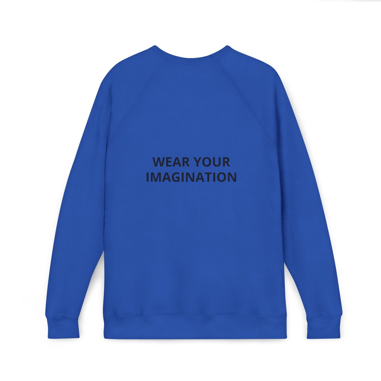 Embroidered Minimalist Black Sweatshirt — Subtle Text Raglan Crewneck