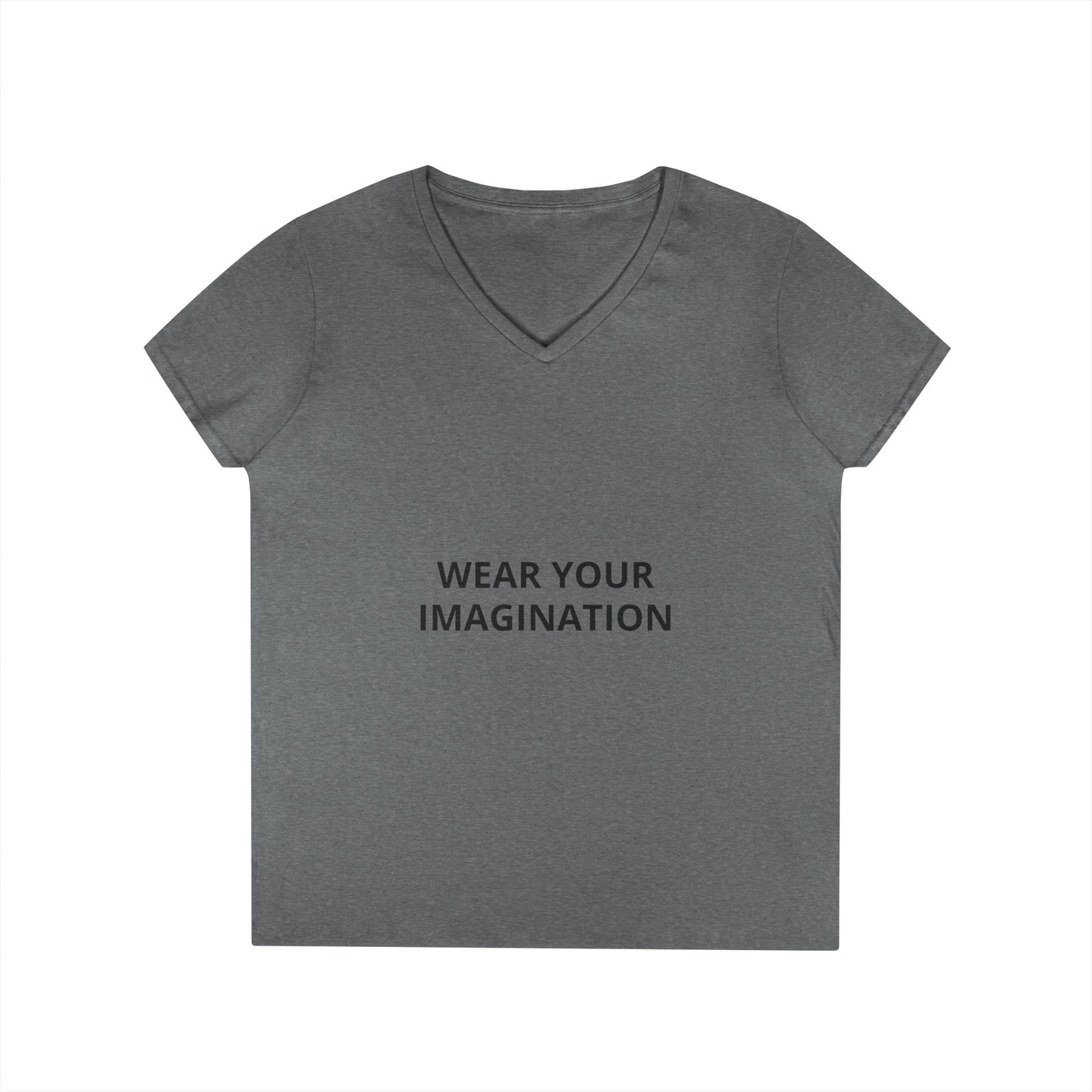 V-Neck T-Shirt — "Wear Your Imagination" Minimalist Inspirational Tee