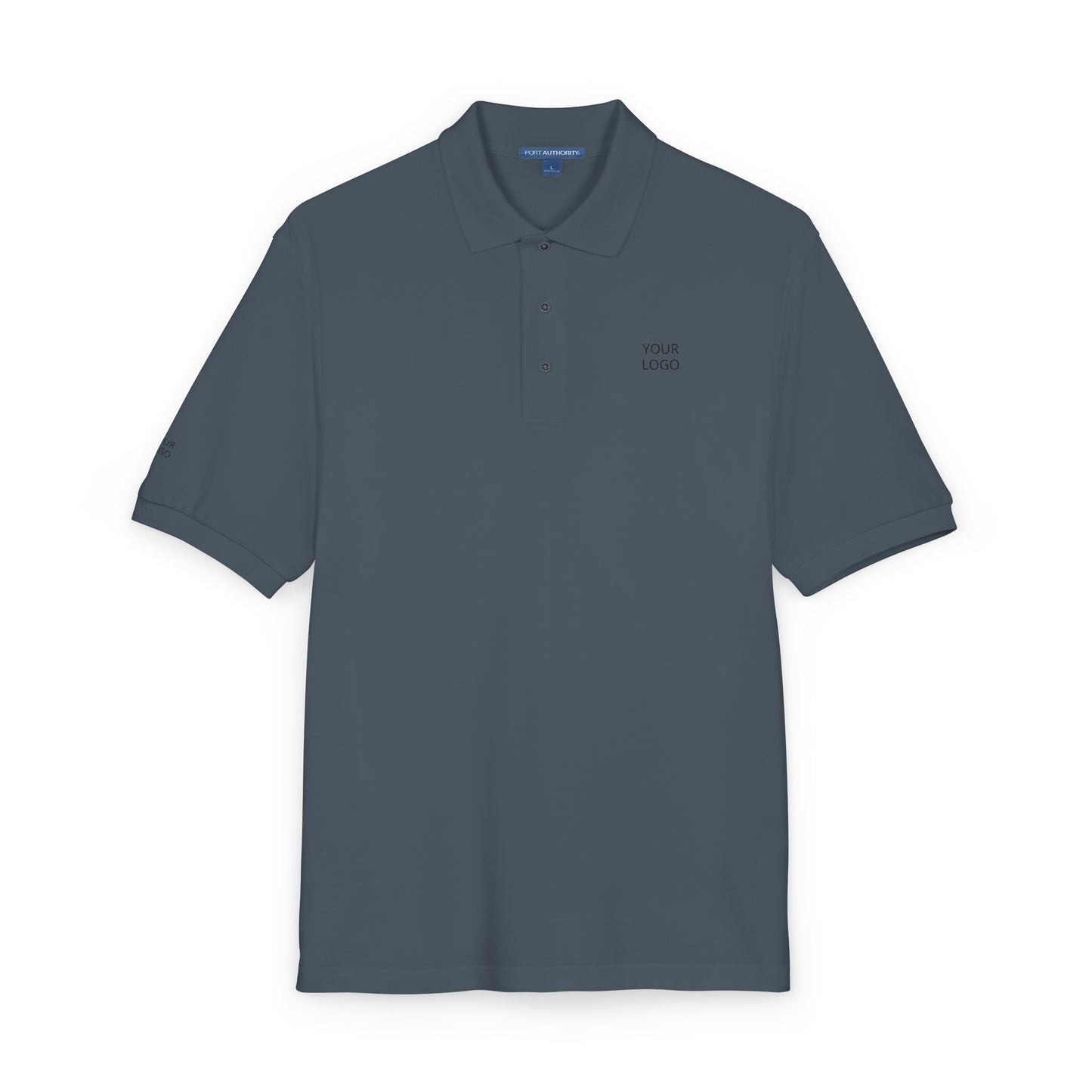 Embroidered Minimalist Polo — "YOUR LOGO" Chest Accent