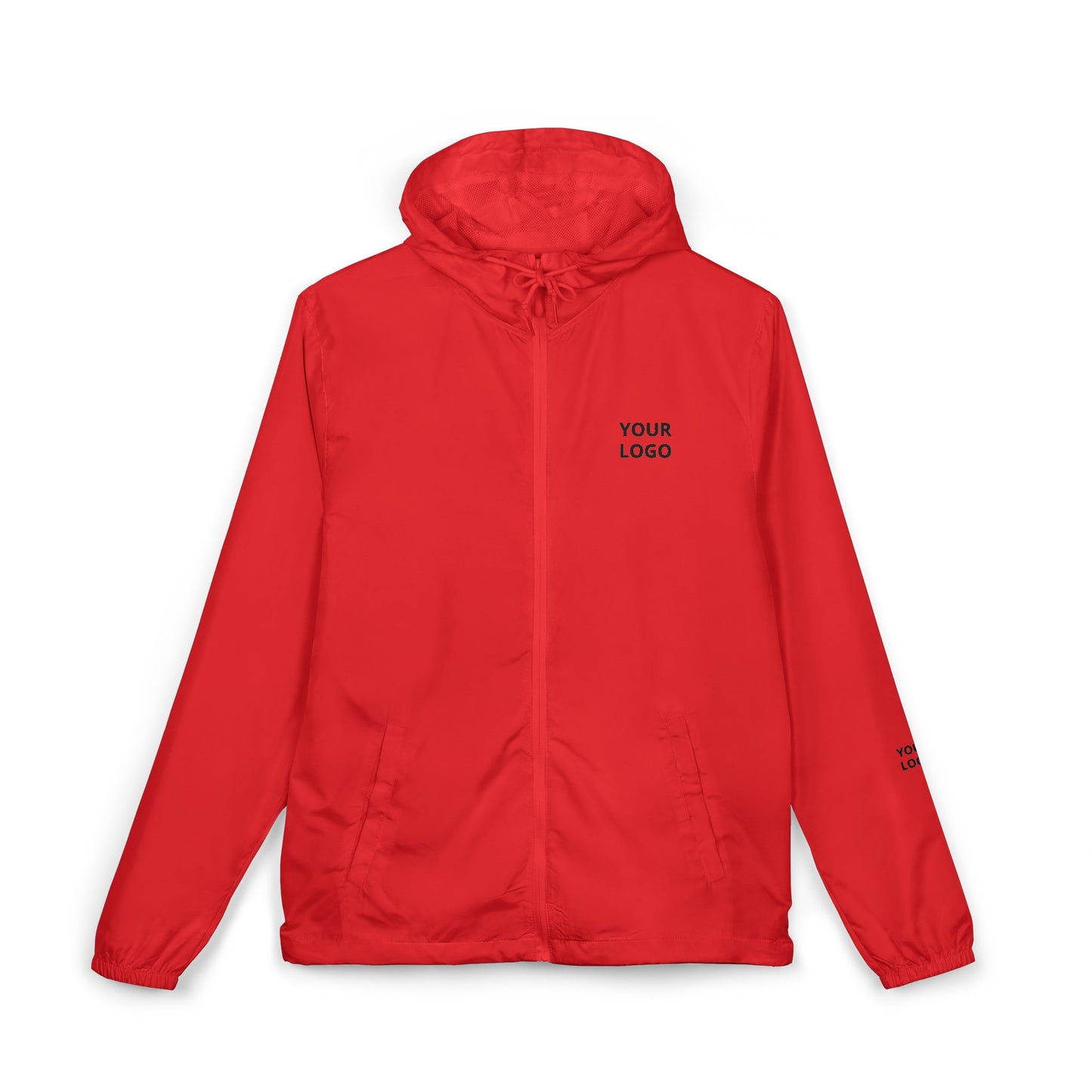 Windbreaker Jacket — Minimal "Your Logo" Lightweight Hooded Shell