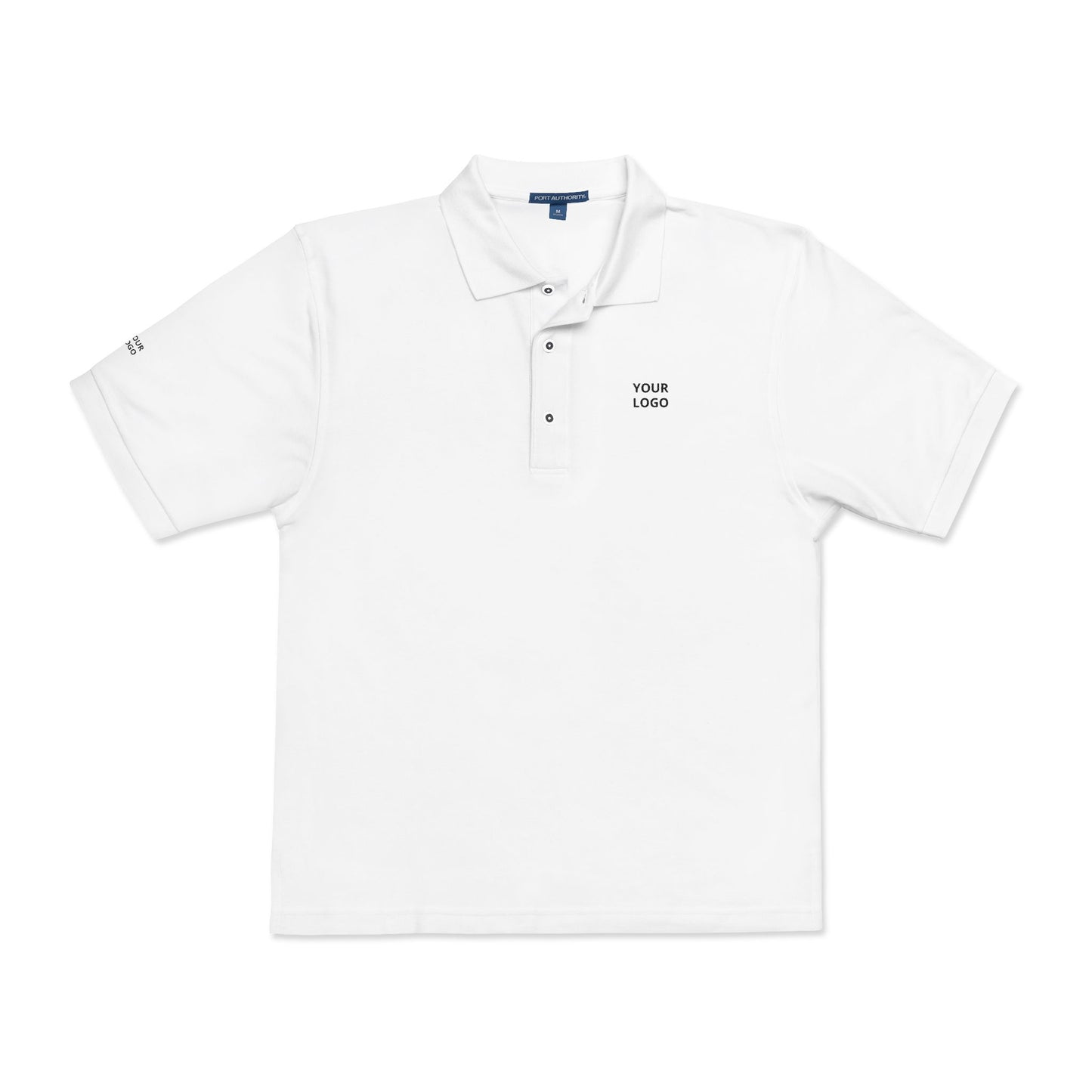 Embroidered Minimalist Polo — "YOUR LOGO" Chest Accent