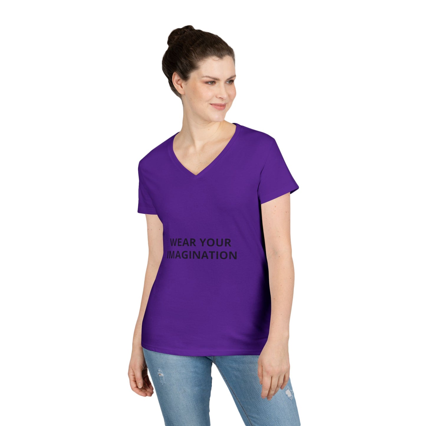 V-Neck T-Shirt — "Wear Your Imagination" Minimalist Inspirational Tee