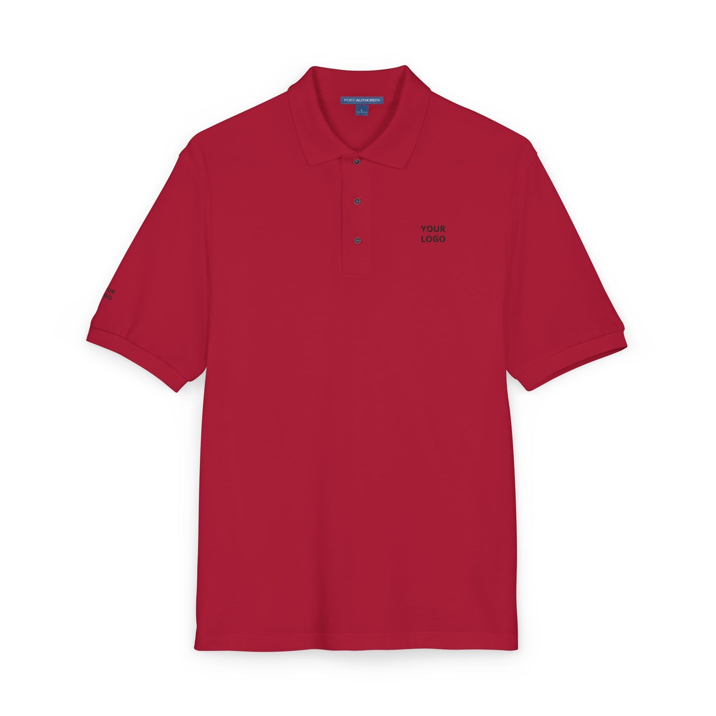 Embroidered Minimalist Polo — "YOUR LOGO" Chest Accent