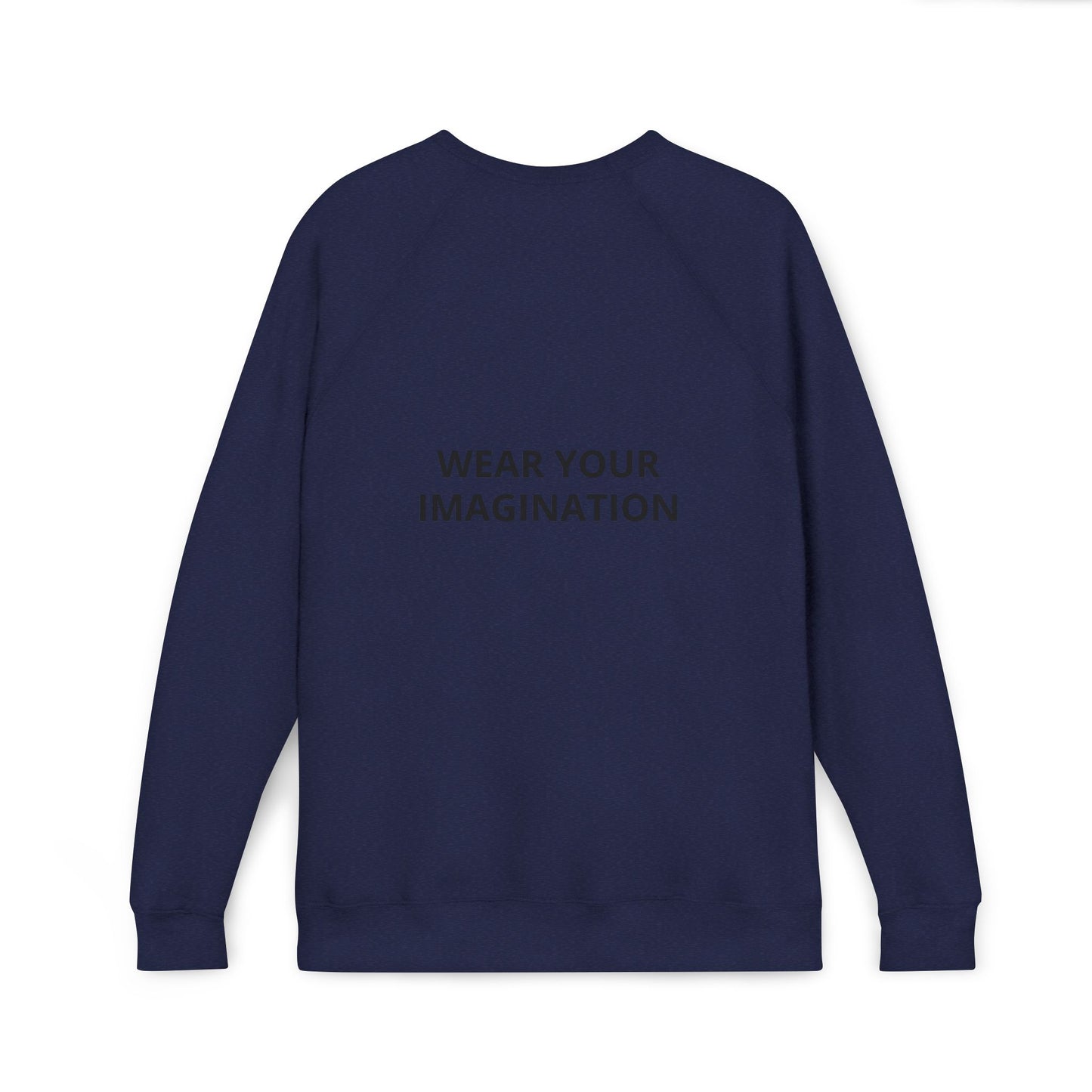 Embroidered Minimalist Black Sweatshirt — Subtle Text Raglan Crewneck