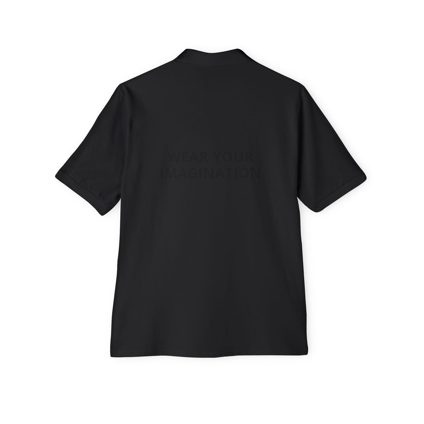 Men's Polo Shirt — "Wear Your Imagination" Minimal Graphic