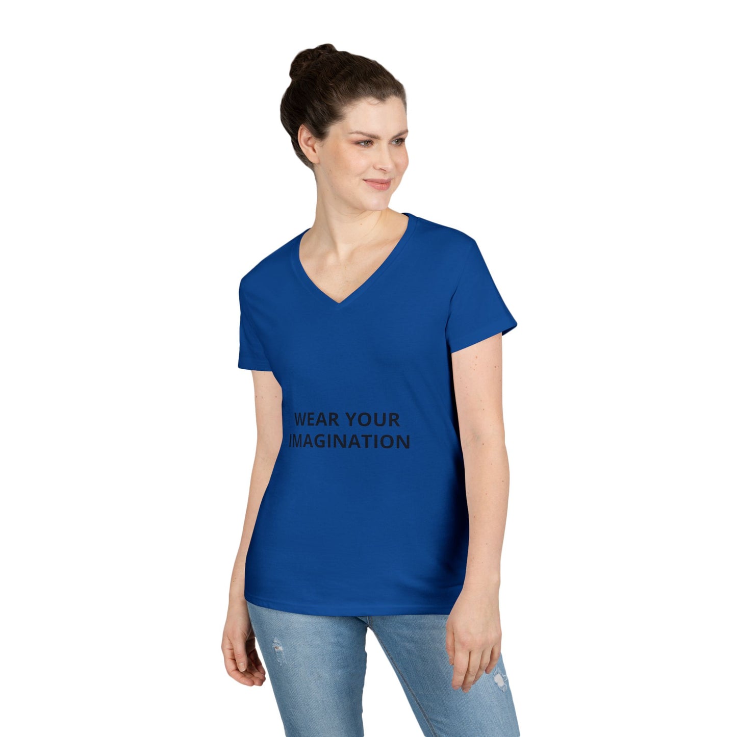 V-Neck T-Shirt — "Wear Your Imagination" Minimalist Inspirational Tee