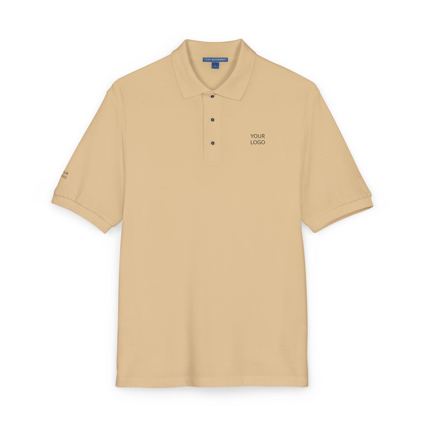 Embroidered Minimalist Polo — "YOUR LOGO" Chest Accent