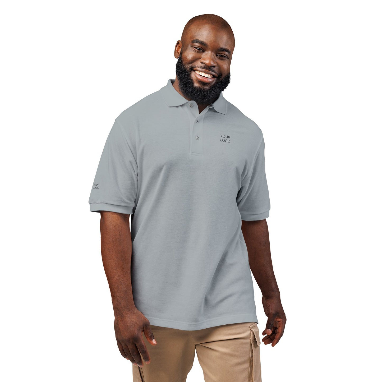 Embroidered Minimalist Polo — "YOUR LOGO" Chest Accent