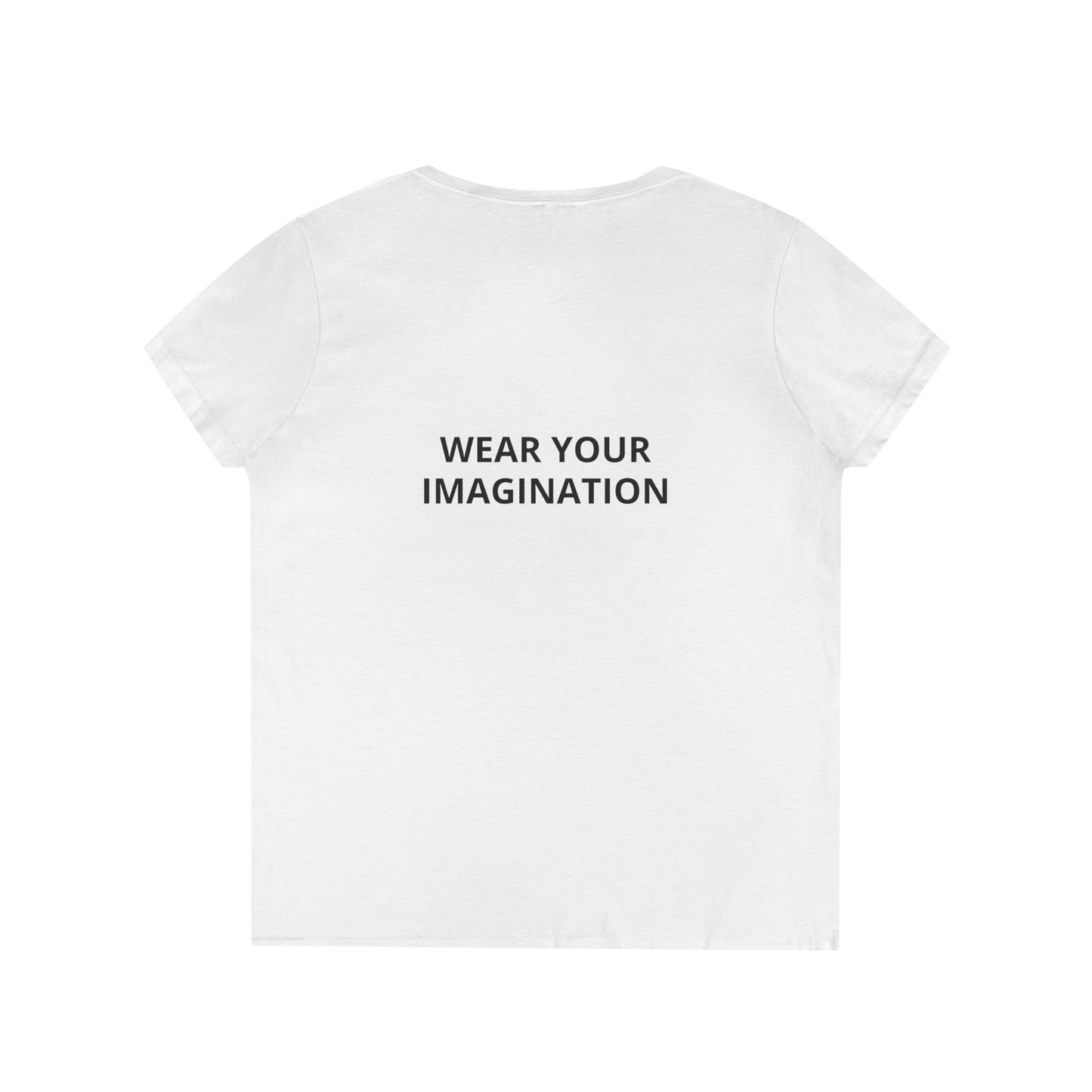 V-Neck T-Shirt — "Wear Your Imagination" Minimalist Inspirational Tee